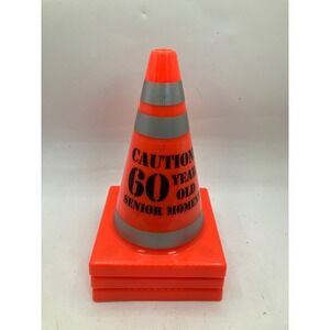 Caution 60 Year Old Senior‎ Moment Traffic Cone Gag Gift Party Decor